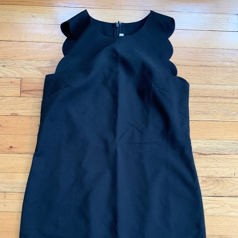 J. Crew Scalloped Hem Dress in Black